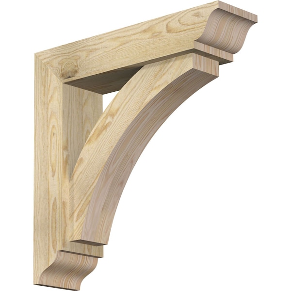Ekena Millwork Thorton Traditional Rough Sawn Bracket w/ Offset Brace, Douglas Fir, 6"W x 24"D x 24"H BKT0604X24X24THR01RDF - main